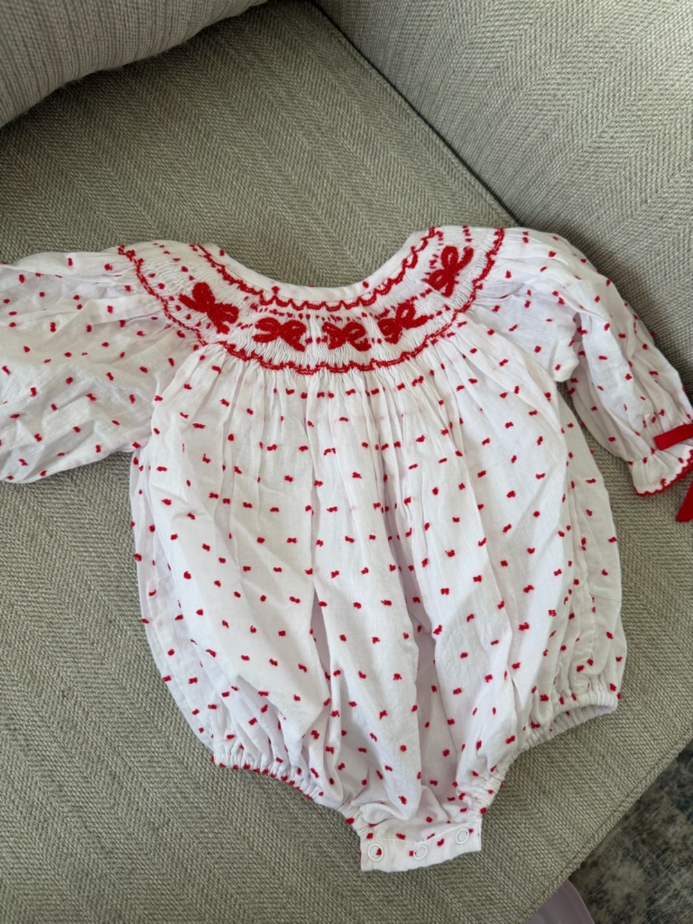 Smocked flamingo embroidered Christmas smock